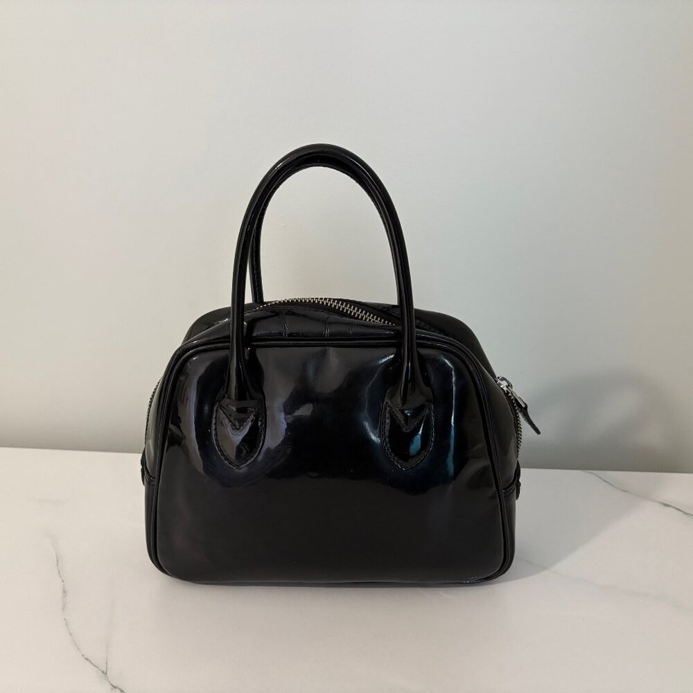 Comme des Garçons Black Patent Leather Handbag